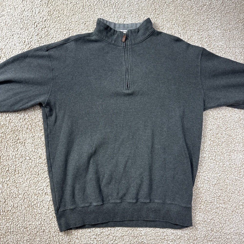 Peter Millar Sweater Mens M Crown Fleece 1/4 Zip Pullover Golf Jacket Gray